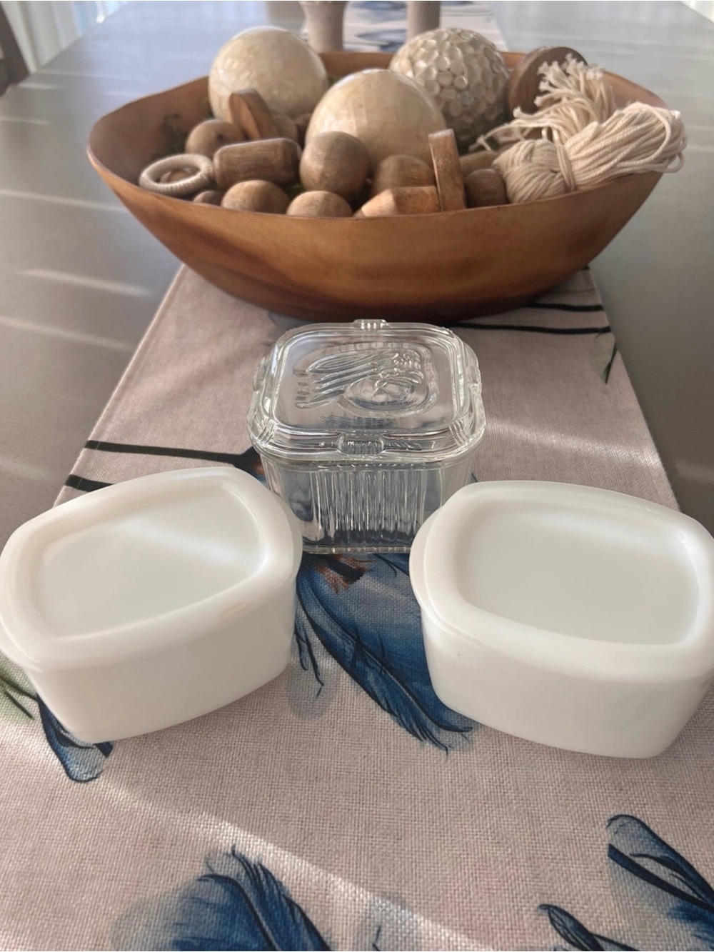 Vintage Federal Glass Food Storage Containers Set of 3